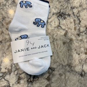 J. Crew White and Blue Elephant Socks